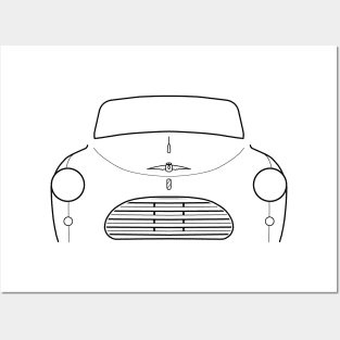 Austin A40 Sports 1950s classic car black outline graphic Posters and Art
